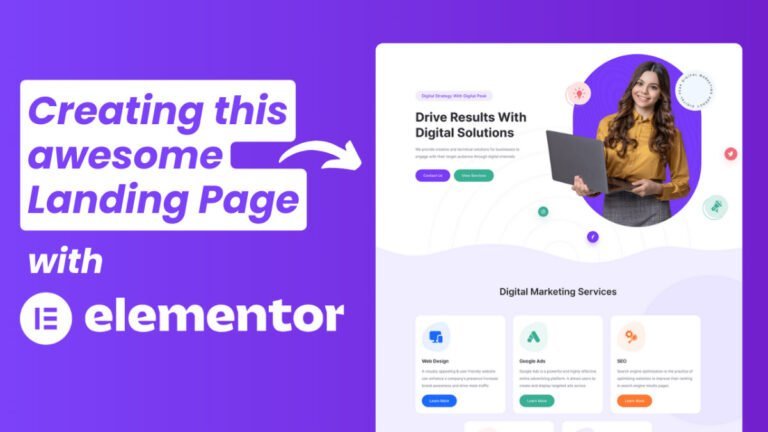 elementor landing page tutorial