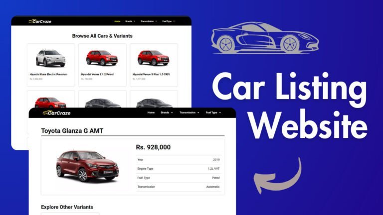 car listing website tutorial
