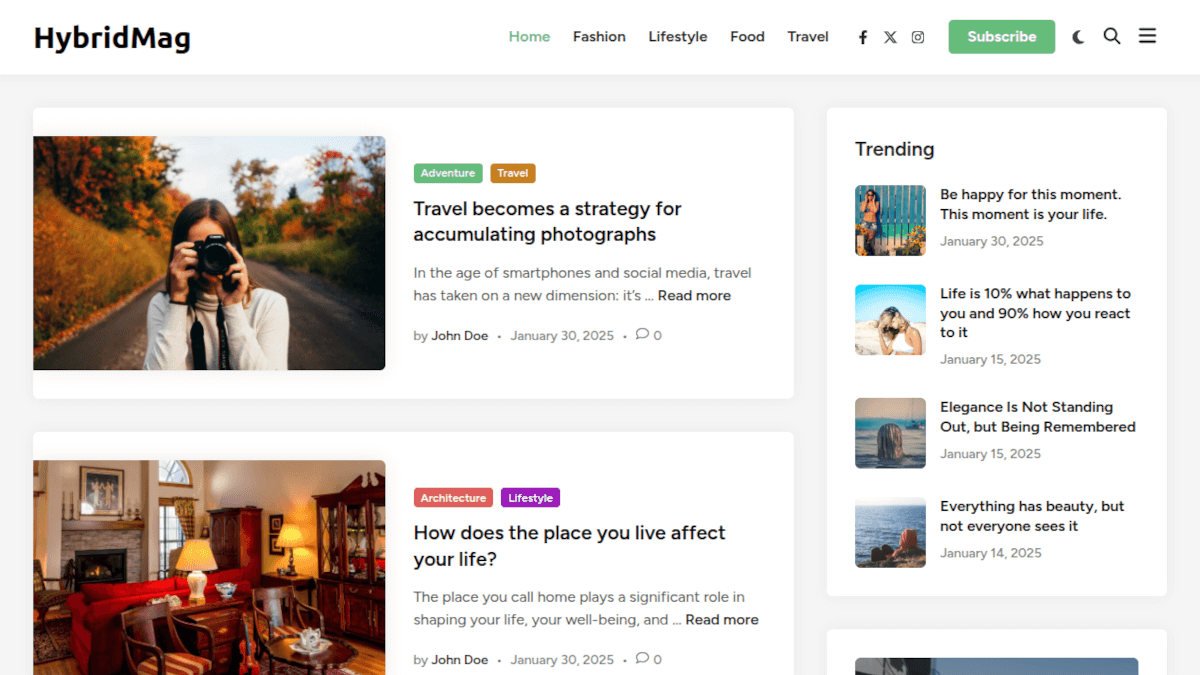 hybridmag theme