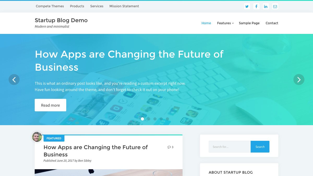startup blog theme