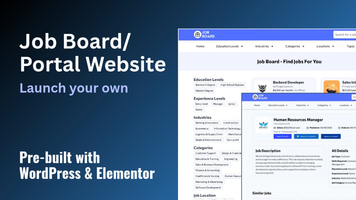 job board portal wordpress website