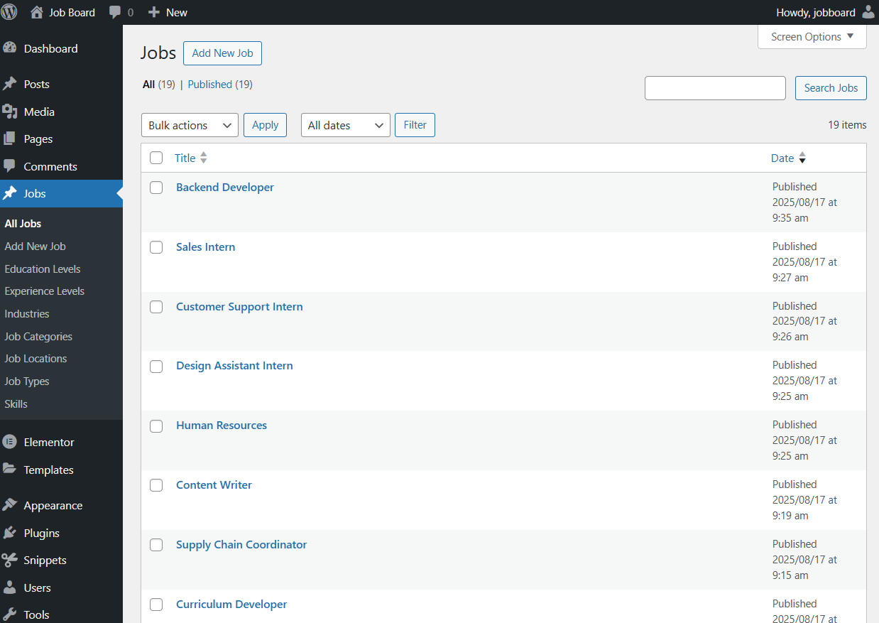 job site demo jobs