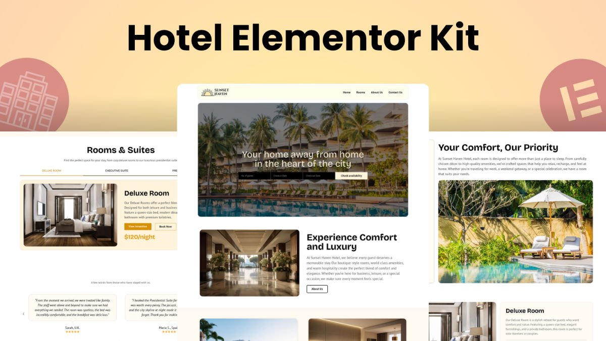 hotel Website elementor kit