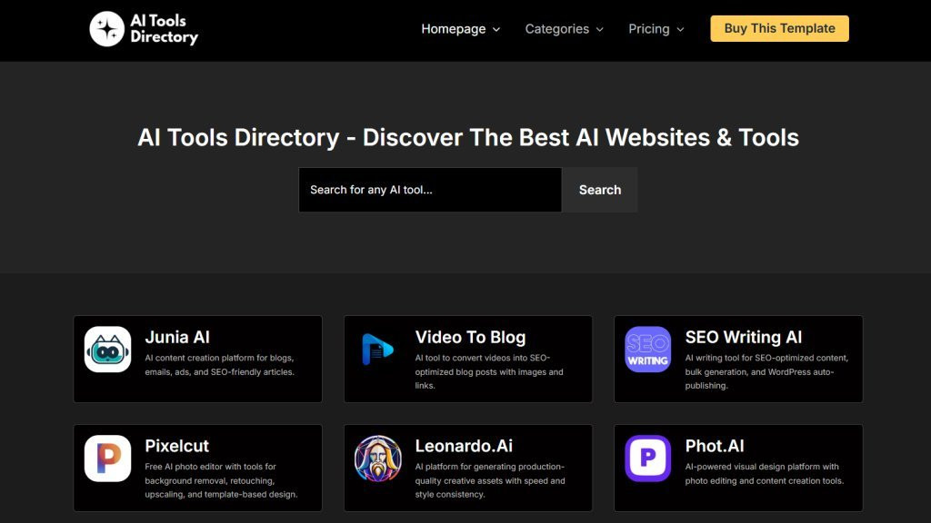 ai tools directory website 1