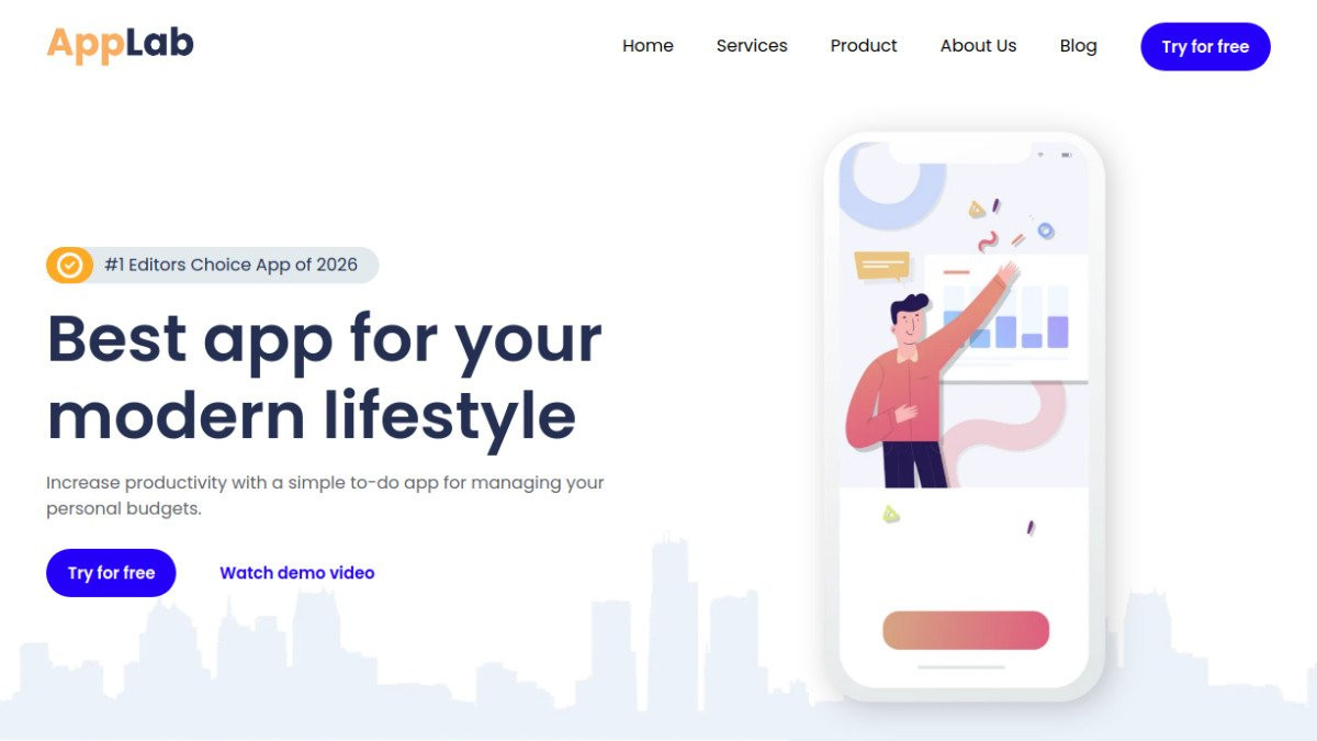 app landing page